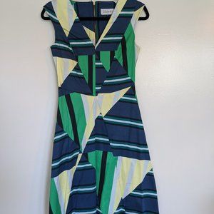 Navy blue geometric Modcloth dress